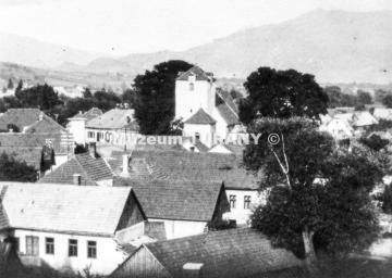 Pohľad z veže evanjelického kostola - r.1946 Pohľad z veže evanjelického kostola - r.1946