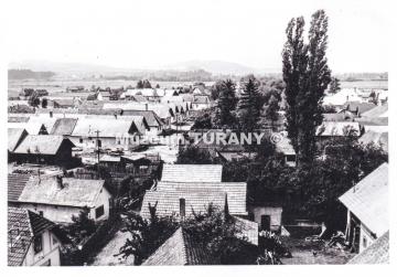Pohľad z veže na západ - r.1948 Pohľad z veže na západ - r.1948